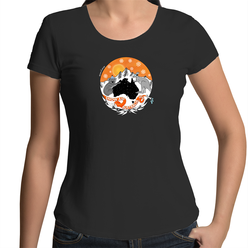 Women's Snow Aid Australia Scoop Neck Tee