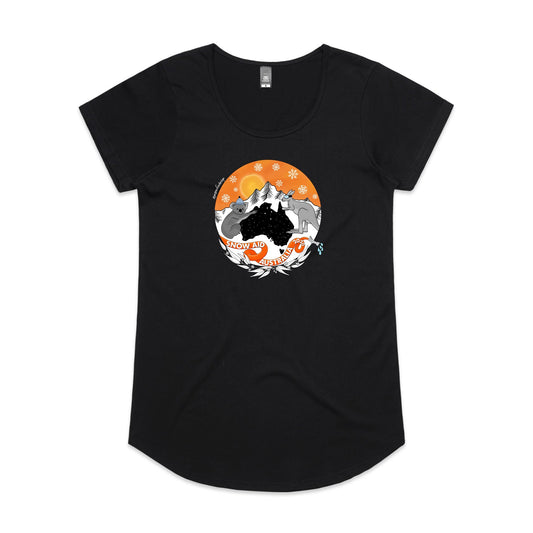 Women's Snow Aid Australia Scoop Neck Tee