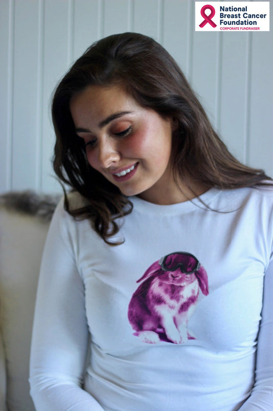Pink Snowbunny Fundraiser Tee White